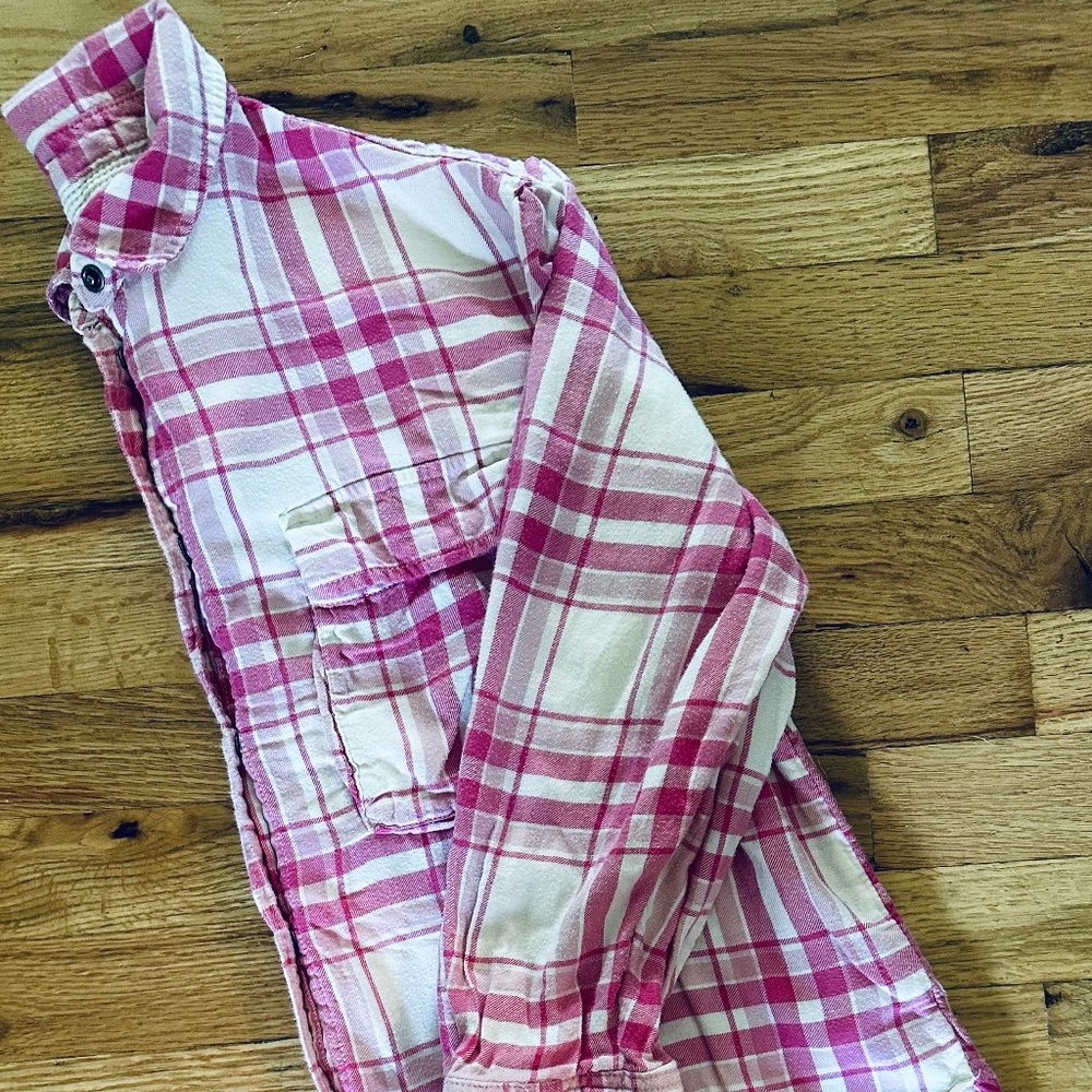 Women's American Eagle Pink Plaid Shirt